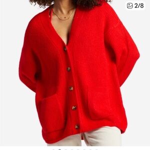 Billabong So Chill Red Button-Up Cardigan